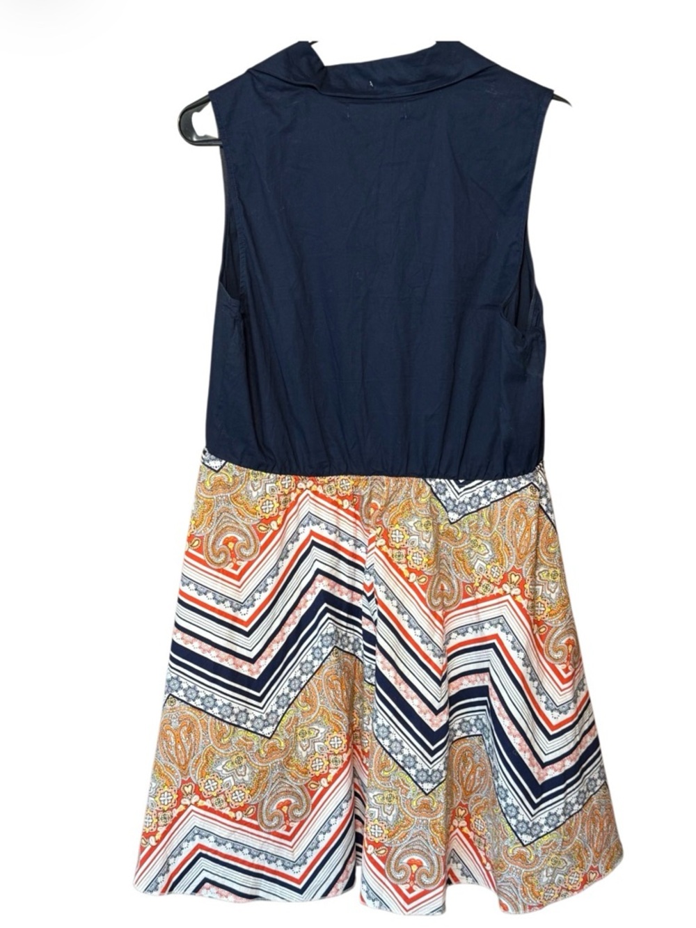 Bailey Blue Sleeveless Dress Paisley Chevron Skirt Navy XL - Picture 2 of 2